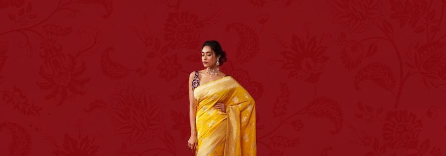 Make a Statement This Christmas with Ratanshi Kheraj's Exquisite Banarasi Sarees