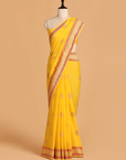 Yellow Meenakari Butta Saree in Georgette