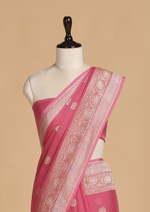 Pink Butti Saree in Georgette