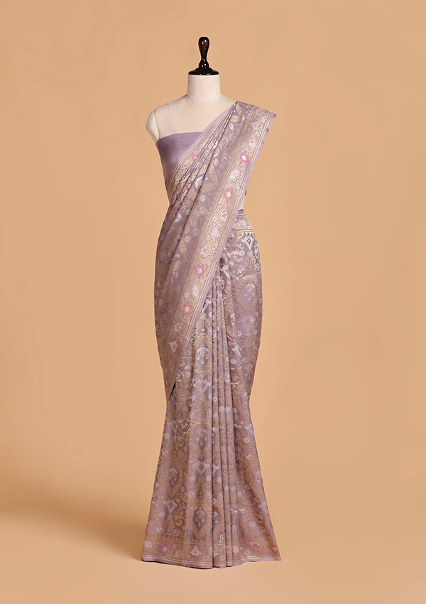 Mauve Jaal Saree in Georgette