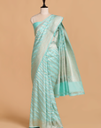 Firozi Lehariya Saree in Silk