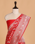 Red Jaal Saree in Silk