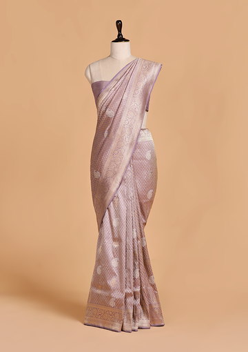 Mauve Brocade Saree in Silk