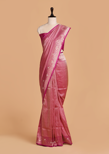 Magenta Brocade Saree in Silk