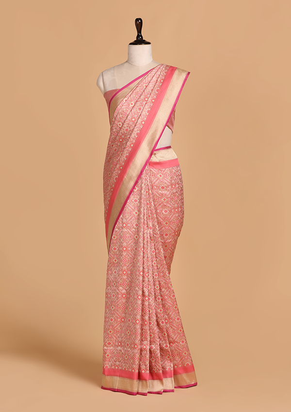 Pink Patola Saree in Silk