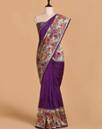 Purple Plain Saree in Silk