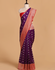 Purple Butti Saree in Silk