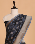 Navy Blue Butti Saree in Silk