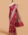 Maroon Butta Saree in Georgette Tussar