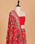 Red Jaal Bandhani Saree in Georgette