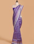 Purple Brocade Saree in Silk