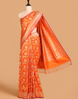 Orange Jaal In Silk Saree