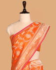 Orange Jaal In Silk Saree