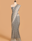 Grey Lehariya Saree in Muslin Silk