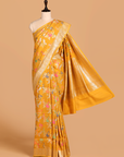 Mustard Jaal Saree In Tussar Georgette