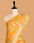 Mustard Jaal Saree In Tussar Georgette