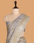 grey butta saree in georgette tussar