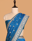 Peacock Blue Butti Saree in Silk