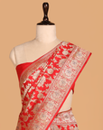 Red Jaal Saree in Silk