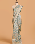 Jade Green Jaal Saree in Silk