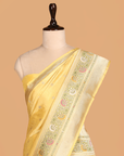 Lemon Yellow Brocade Saree in Silk