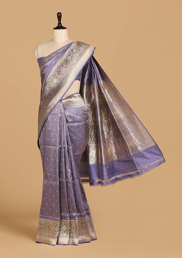 Mauve Brocade Saree in Silk