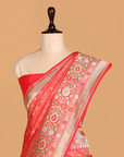 Tomato Red Brocade Saree in Silk