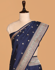 Navy Blue Butti Saree in Silk