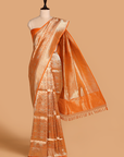 Orange Brocade Saree in Silk