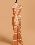 Orange Brocade Saree in Silk