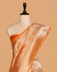 Orange Brocade Saree in Silk