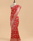 Red Jaal Saree in Silk