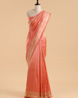 Orange Brocade Saree In Silk