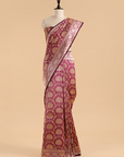 Wine Brocade Saree In Silk