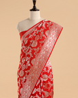 Red Jaal Saree in Silk