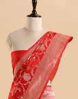 Red Jaal Saree in Silk