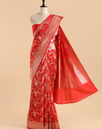 Red Jaal Saree in Silk