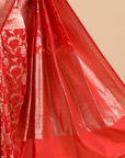 Red Jaal Saree in Silk