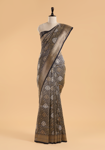 Wine Brocade Saree In Silk