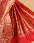 Red Brocade Saree in Silk