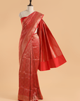 Red Brocade Saree in Silk