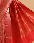 Red Brocade Saree in Silk