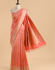 Orange Brocade Saree In Silk