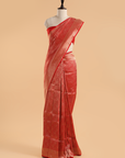 Red Brocade Saree in Silk