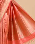 Orange Brocade Saree In Silk