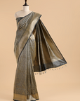 Grey Brocade Saree In Silk