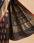 Brown Butta Saree in Silk