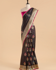 Brown Butta Saree in Silk