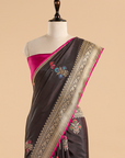 Brown Butta Saree in Silk