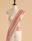 Off White Butti Saree in Silk